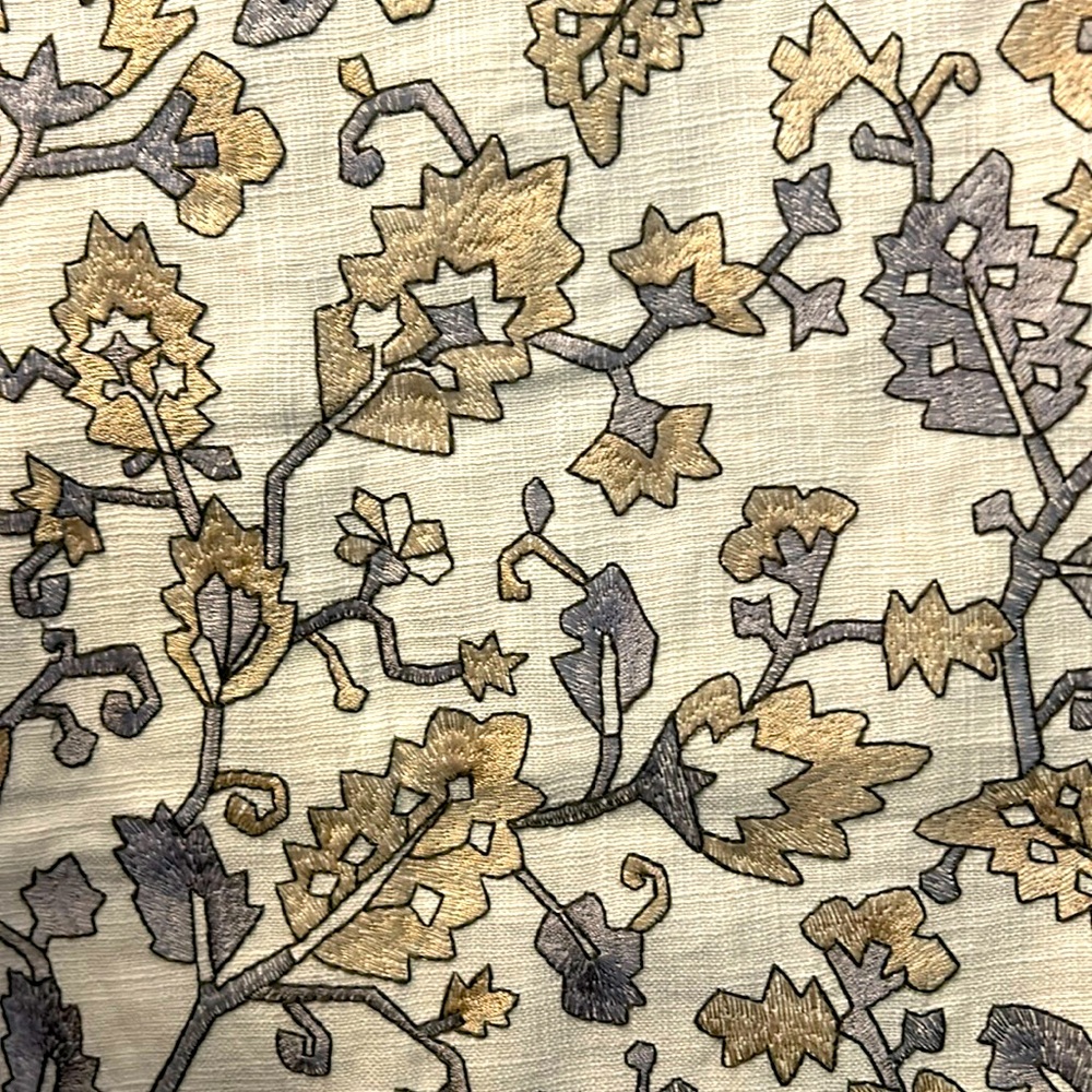 Magnificent Embroidered Cotton Linen Fabric